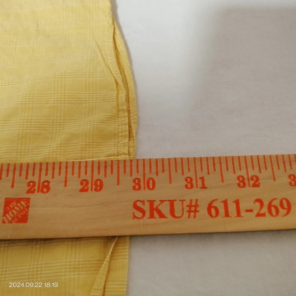 ALAN FLUSSER size Medium Mens Button Down Long Sleeve Shirt Yellow Plaid Cotton - Picture 9 of 9